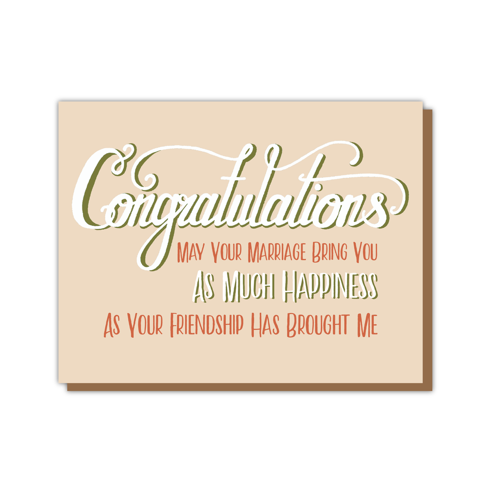 Congrats Marriage Friendship Card