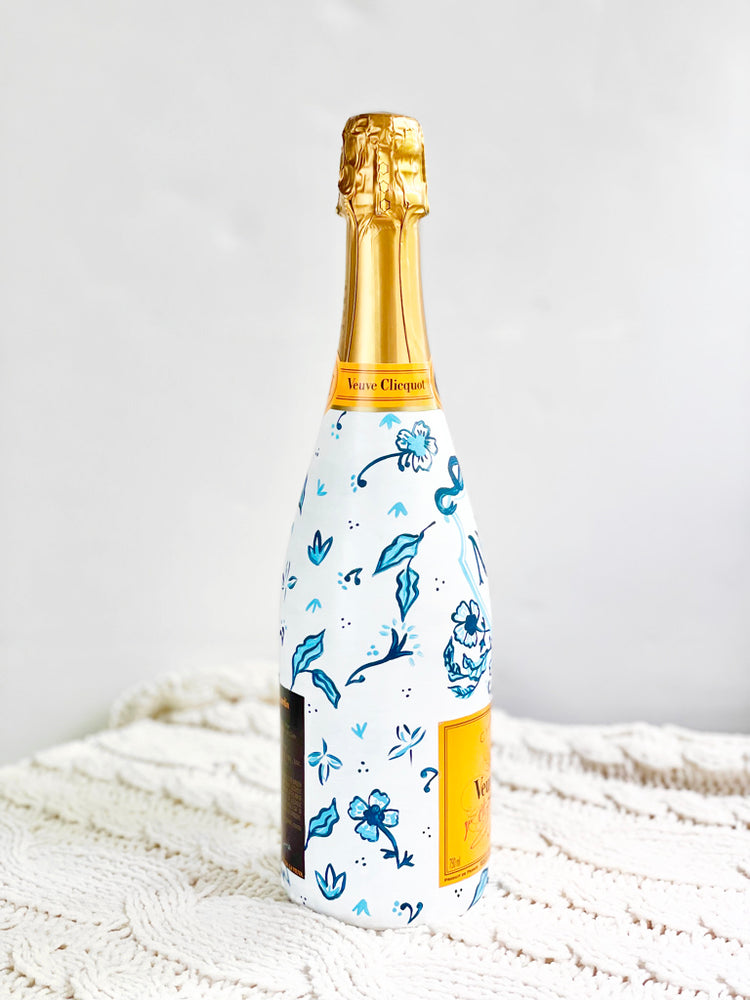 Custom Hand Painted Champagne Bottle NJH