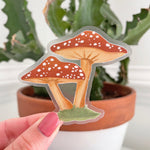 Clear Mushrooms Sticker 3x2.7 in.