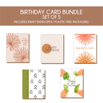 Boho Plant Theme Birthday Cards Teluna