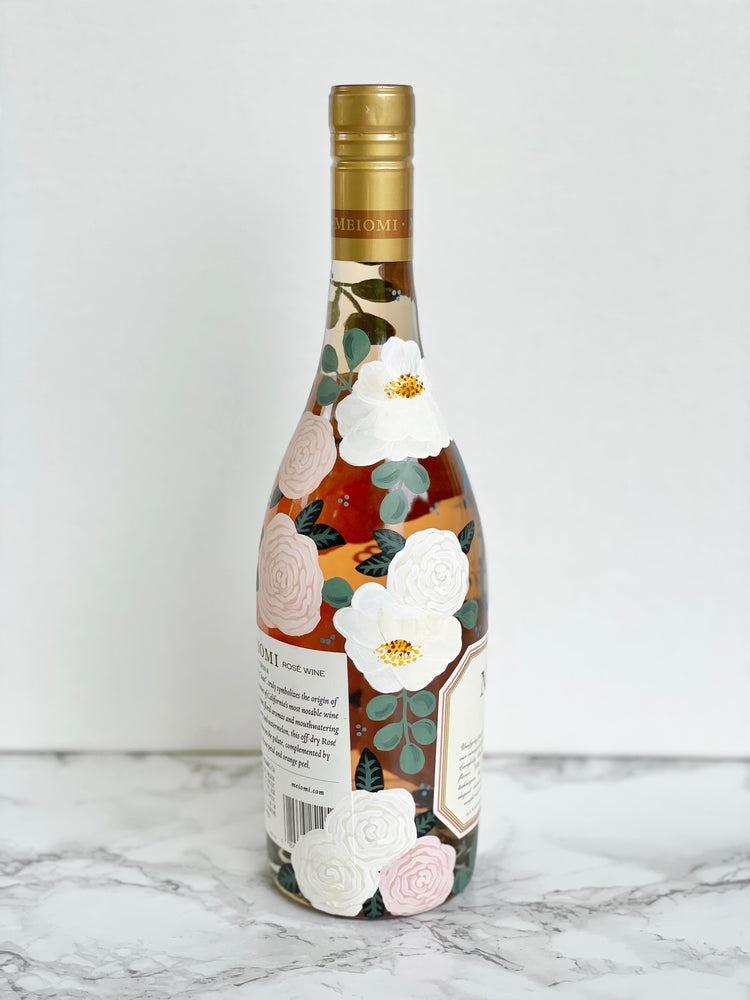 Custom Hand Painted Champagne Bottle - J&J