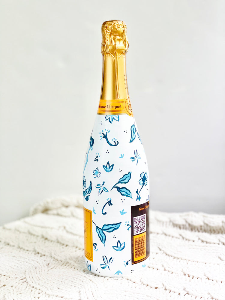 Custom Hand Painted Champagne Bottle NJH