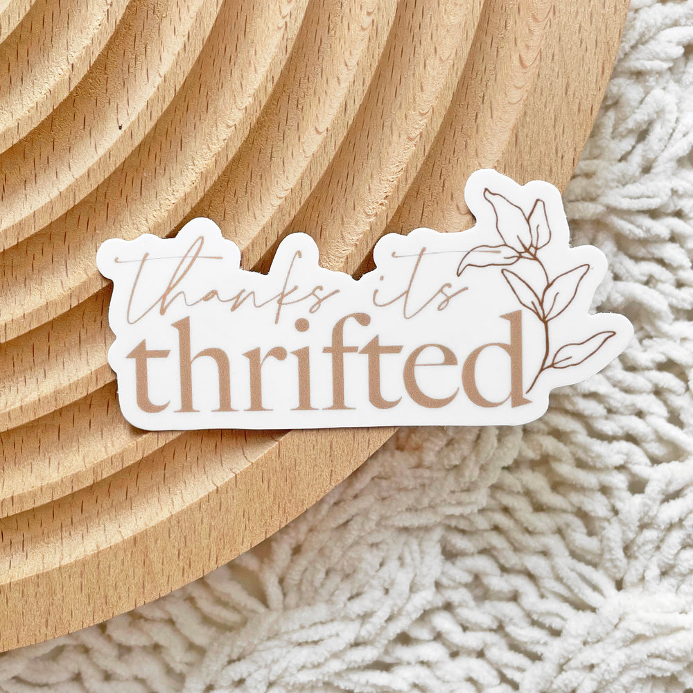 thanks its thrifted sticker teluna
