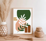 Modern Boho Neutral Terra Cotta Abstract Botanical Art Print