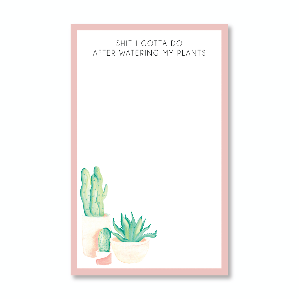 Botanical Notepad After Watering My Plants Notepad