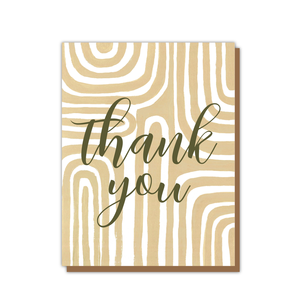 Arches Thank You Card Military Colors handprinted