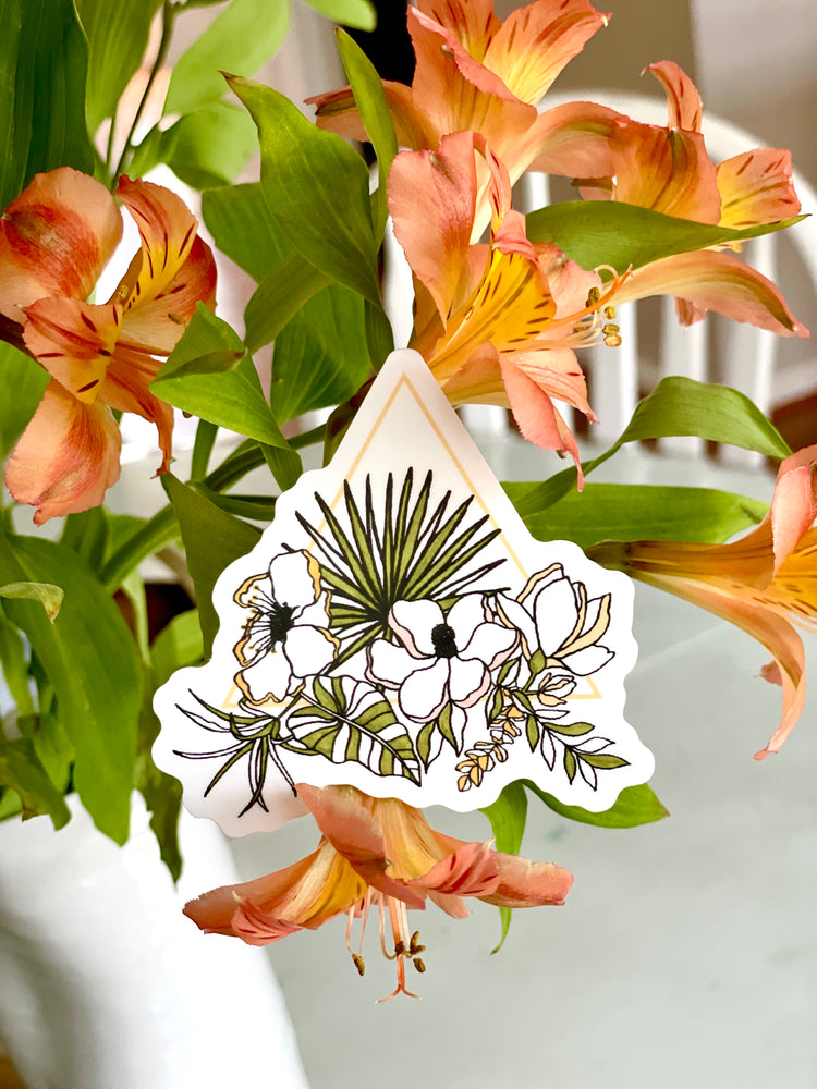 floral and tropical mix modern boho sticker