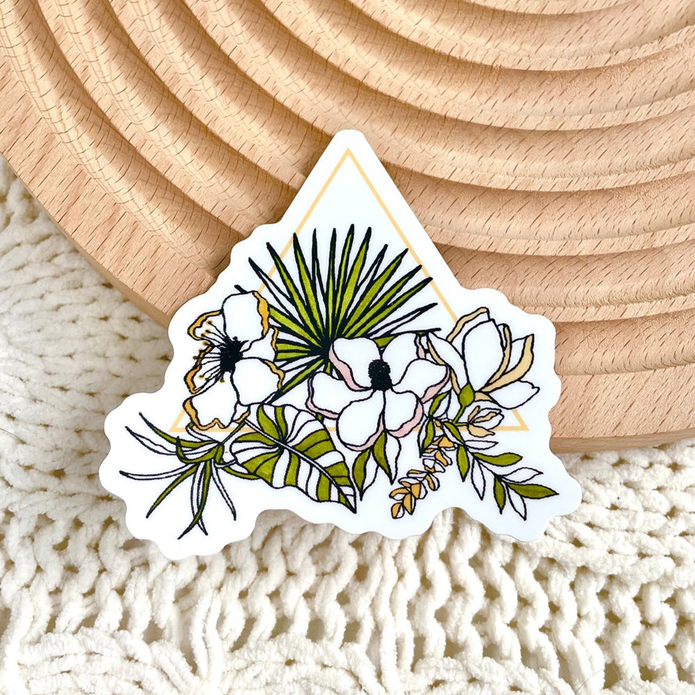 modern triangle botanical sticker