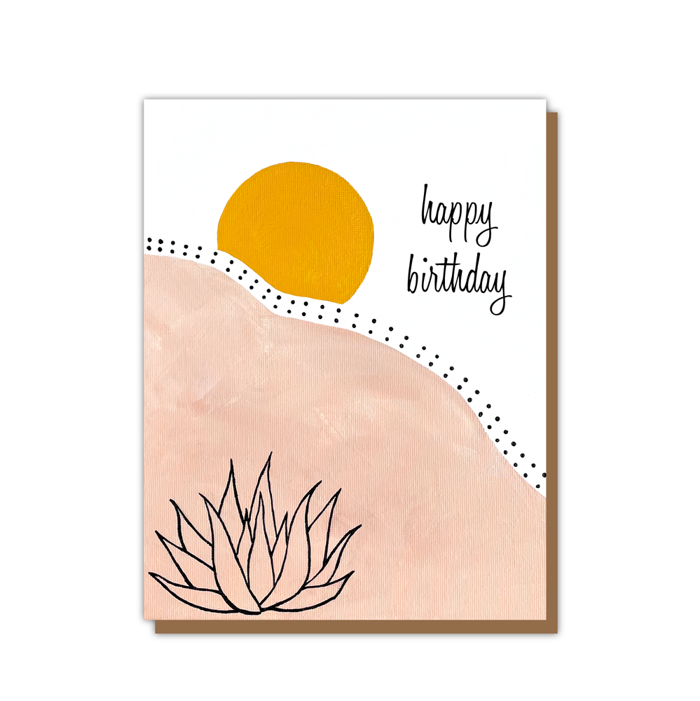 Desert Agave Sunset Happy Birthday Card
