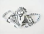 caveman black and white fabric face mask
