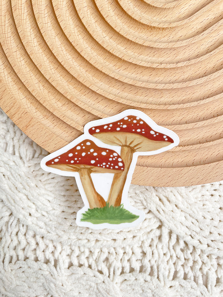 Clear Mushrooms Sticker 3x2.7 in.