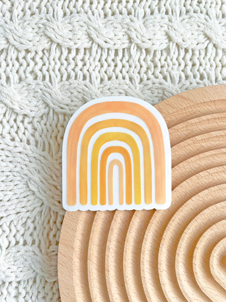 Boho Fun Watercolor Clear Orange Rainbow Sticker