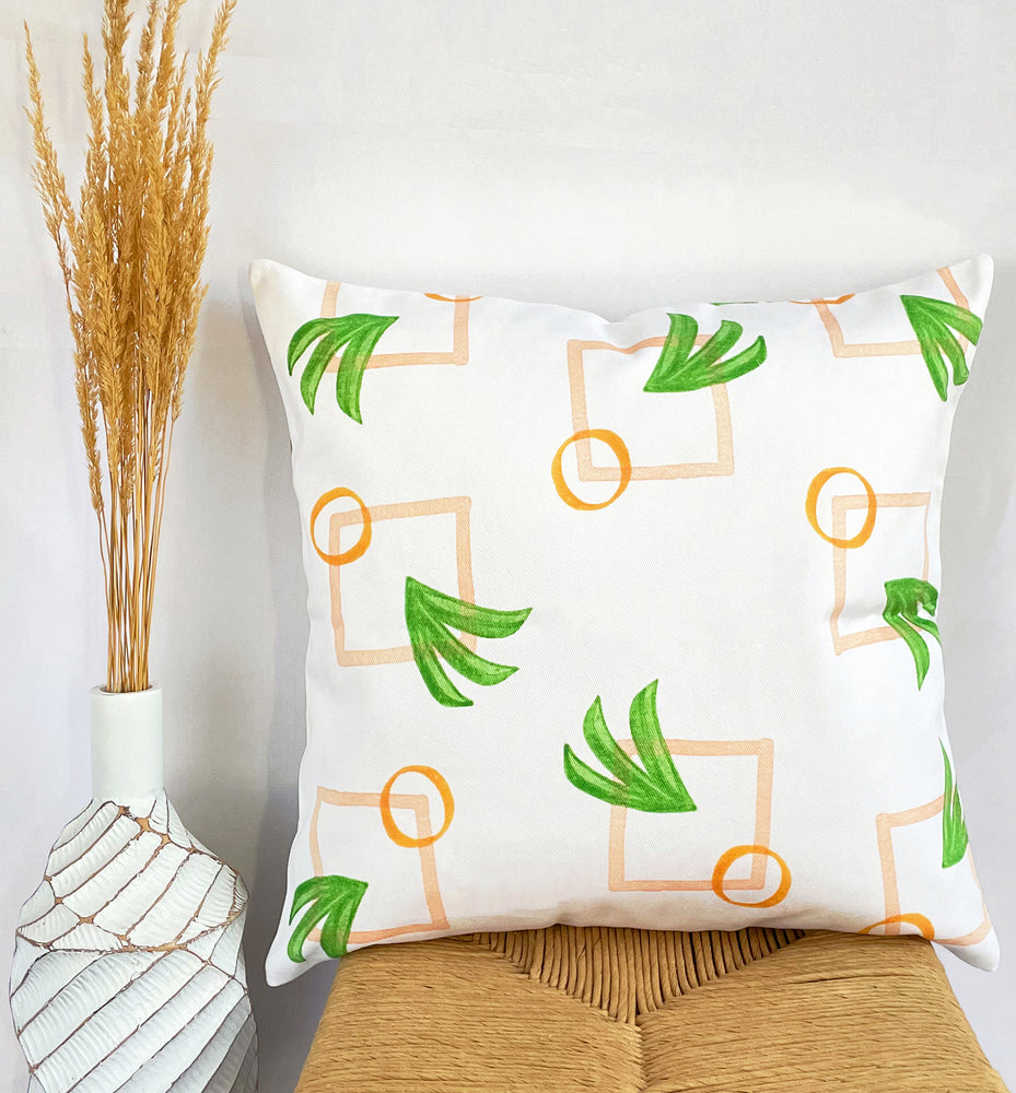 Modern Bohemian Palm Botanical Illustrated Throw Pillow Cover