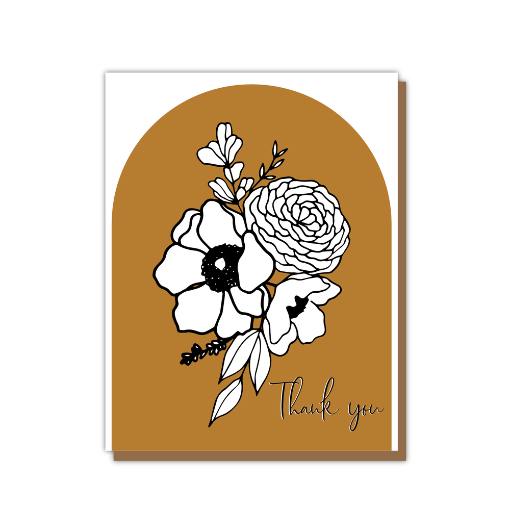 Mustard Thank You Bouquet Card