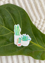Clear Potted Cactus Sticker Modern Boho Sticker Plant lover gift