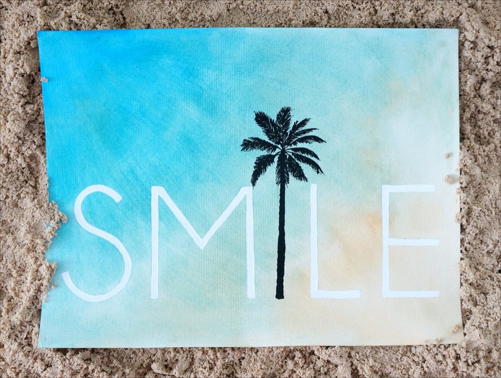 Smile Palm Tree Beach Wall Art Print
