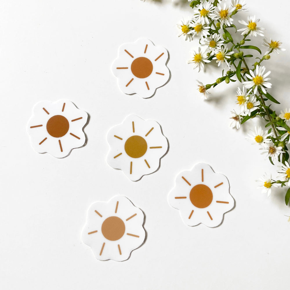 mini sun sticker pack of 5 boho sticker