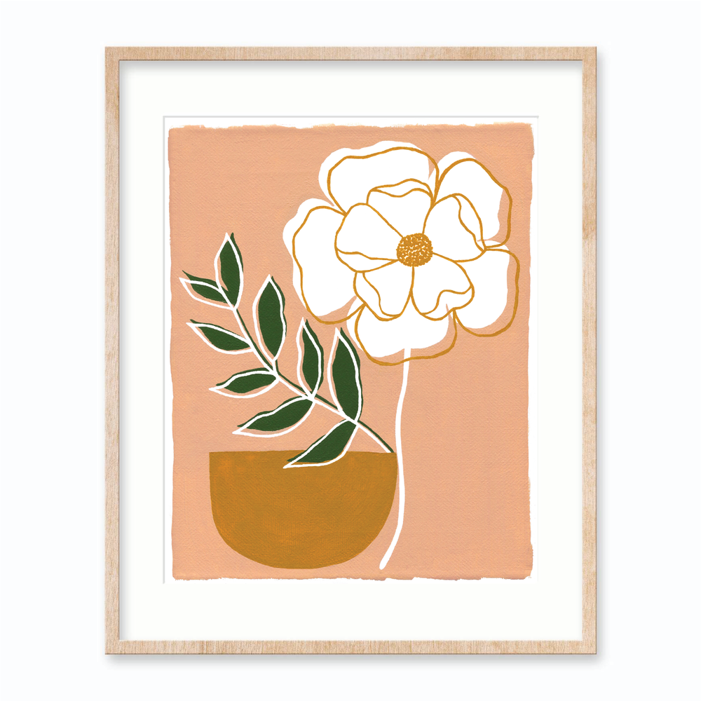 Hand painted modern floral Flora Print by Teluna
