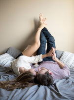 White Creek Pillow Teluna In Home Lifestyle Photoshoot Couple